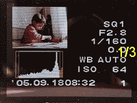 LCD při přehrávání