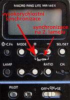 Nastavení synchronizace na blesku MR-14EX