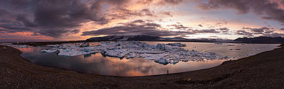 Panorama laguny Jokulsárlón, Island