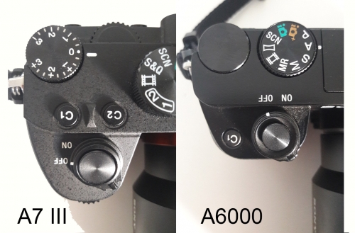 Sony a7 III vs Sony A6000 grip