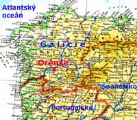 Mapa Galície