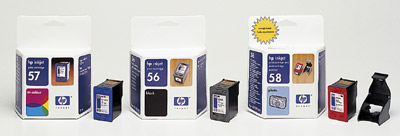 Inkoustové náplně č. 57, 58 a 59 pro HP PS 7350