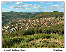 Pohled na město Tišnov z nové rozhledny