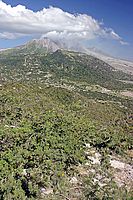 Soufriére Volcano z kopce Garibaldi Hill