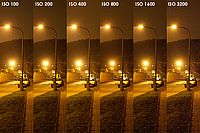 Různá nastavení ISO