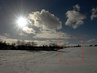 Obr 16: Snímek se sluncem v přímém záběru