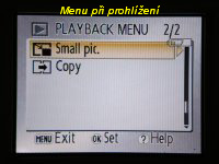 Prohlížení - menu