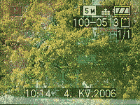 LCD při přehrávání