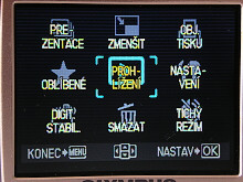 Menu při prohlížení