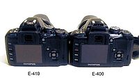 OLYMPUS E-410 a E-400 srovnání konstrukce