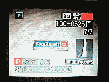 LCD při přehrávání