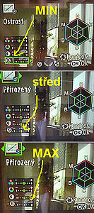 Natavení pro vedlejší snímek