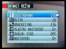 Nastavení a menu