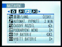 Nastavení a menu