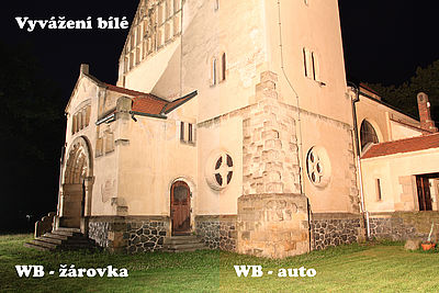 Obrázek č. 12 - Srovnání vyvážení bílé