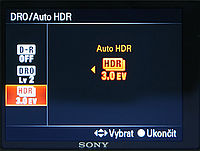 nastavení HDR nastavení HDR