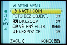Vlastní menu