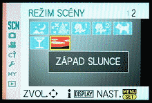 Dostupné scénické režimy