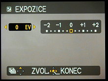 Nastavení kompenzace expozice