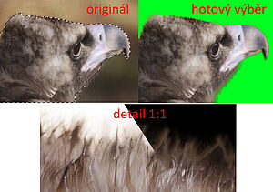 Výsledky vylepšené detekce okrajů výběru