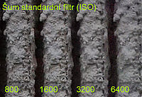 Šum při různých nastaveních ISO