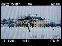 zobrazení s info o snímku