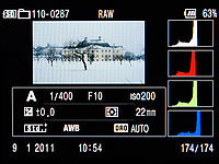 zobrazení s histogramem