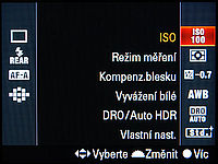 základní zobrazení nabídky
