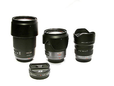 Některé objektivy: 100 - 300, 14 - 140 (set), 7 - 14, 3D | (c) Petr Koritina Některé objektivy: 100 - 300, 14 - 140 (set), 7 - 14, 3D