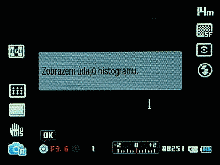 LCD v režimu snímání