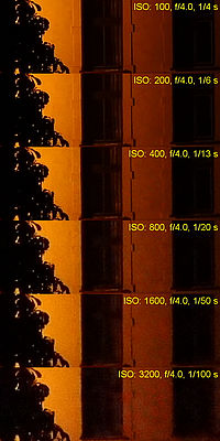 šum, Sony DCS-HX100V - 100% výřezy                  