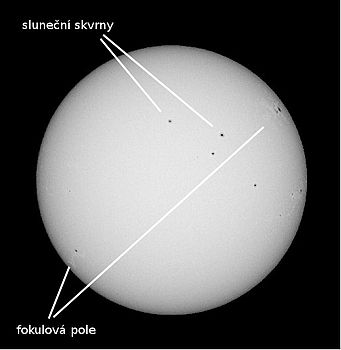 Fotografie sluneční fotosféry Fotografie sluneční fotosféry
