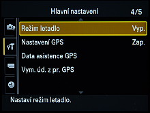 Nastavení GPS HX200V