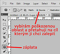 Photoshop - nástroj záplata