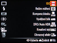 Zobrazení funkcí tlačítkem Fn