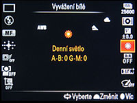 Výběr funkce a úprava hodnoty pomocí předního voliče