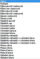 část široké nabídky přechodových efekrů