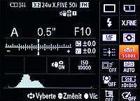 Zobrazení funkcí pouze na LCD