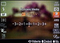 Nastavení kompenzace blesku