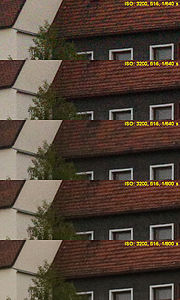 redukce šumu postupně OFF, malá, standardní, velká, NR | (c) Petr Koritina redukce šumu postupně OFF, malá, standardní, velká, NR