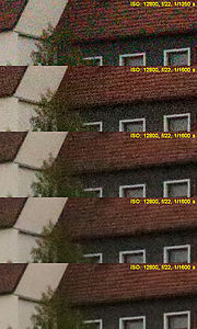 redukce šumu postupně OFF, malá, standardní, velká, NR | (c) Petr Koritina redukce šumu postupně OFF, malá, standardní, velká, NR