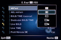 Nastavení měření expozice