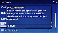 Funkce HDR a DRO Funkce HDR a DRO