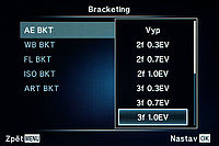 Nastavení bracketingu