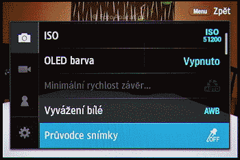 Průvodce snímky, Nastavení jednotky - nevhodný popis funkcí Průvodce snímky, Nastavení jednotky - nevhodný popis funkcí
