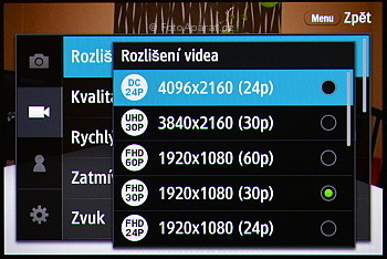Nastavení rozlišení videa | © Petr Koritina Nastavení rozlišení videa