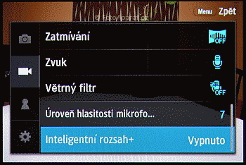 Dostupné volby pro nastavení videa Dostupné volby pro nastavení videa