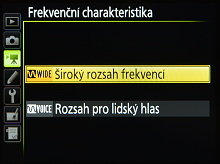 Menu videosekvencí