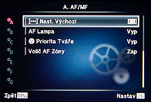 Nastavení AF